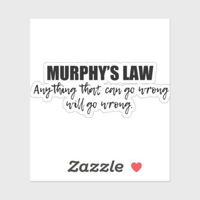 Sticker La loi de Murphy (Feuille)