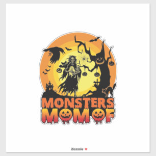 Sticker La maman des monstres Halloween Monstre Fantôme Sq