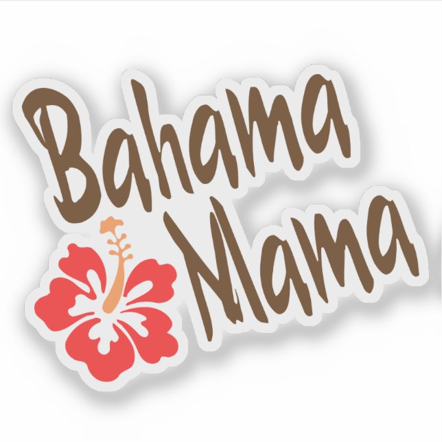 Sticker La maman du Bahama avec la fleur de l'Hibiscus (Devant)