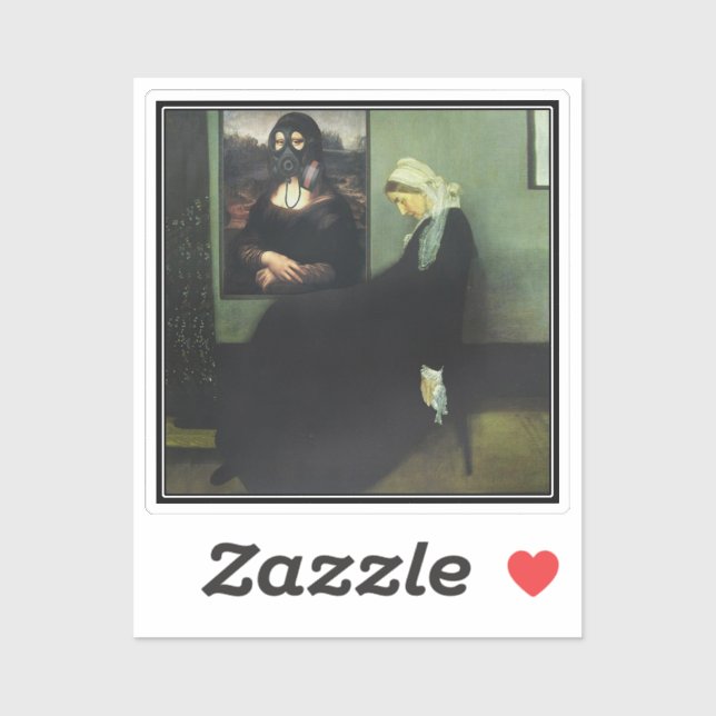 Sticker La mère de Whistler est gazée par Mona Lisa (Feuille)