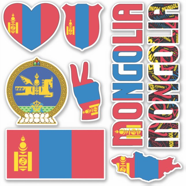 Sticker La Mongolie Extraordinaire forme les symboles nati (Devant)