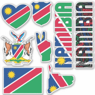 Sticker La Namibie Extraordinaire forme des symboles natio