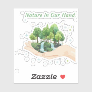 Sticker La nature dans nos mains Art environnemental à l'a
