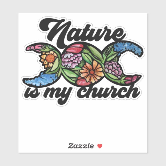 Sticker La nature est mon Église Triple Moon Green Witch (Feuille)