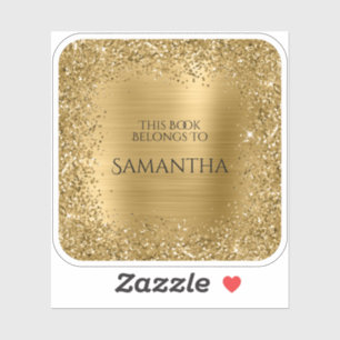 Sticker La Parties scintillant D'Or Foil Ce Livre Appartie
