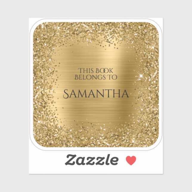 Sticker La Parties scintillant D'Or Foil Ce Livre Appartie (Feuille)