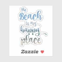 Sticker La plage est mon endroit heureux