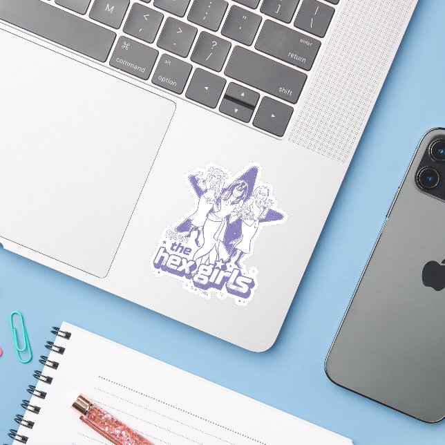 Sticker La puissance étoilée des filles hexagonales (Ordinateur portable avec iPhone)