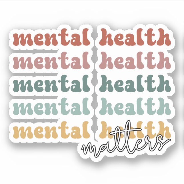 Sticker La santé mentale est importante Sensibilisation ré (Devant)