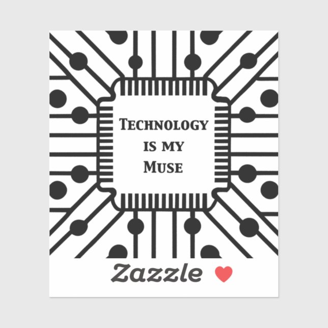 Sticker La technologie est ma muse (Feuille)