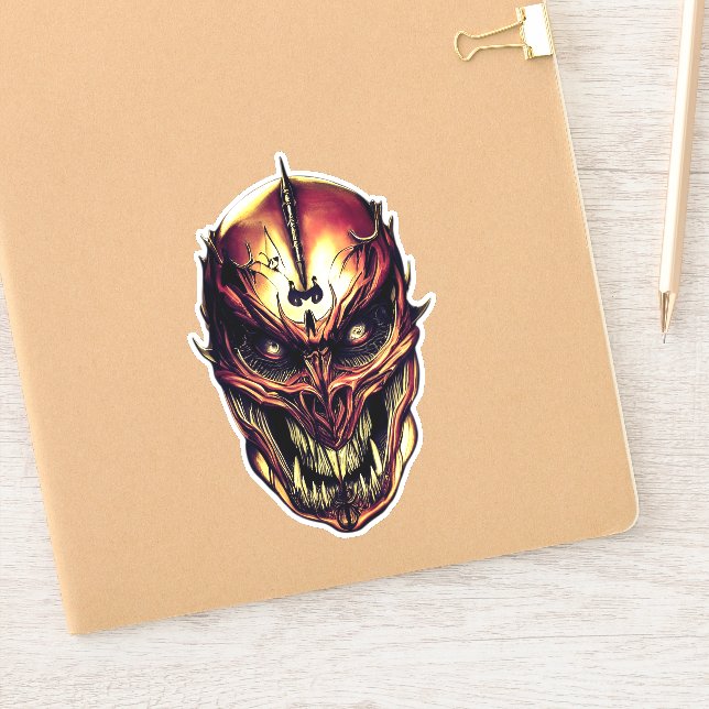 Sticker La tête du diable a l'air féroce et effrayante (Carnet)