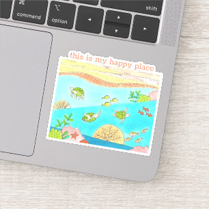 Sticker La tortue de mer Joyeux endroit