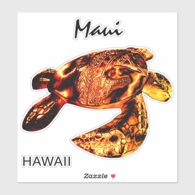 Sticker La tribu Maui Honu Lava (Feuille)