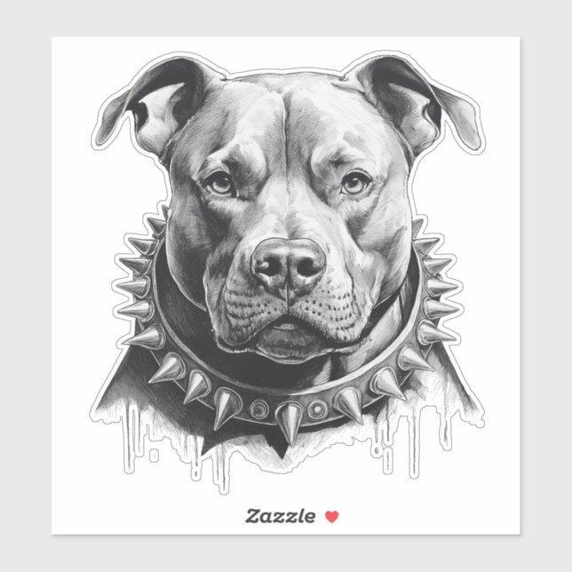 Sticker La Vie Comme Bull Terier Avec Spike Caller (Feuille)