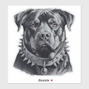 Sticker La vie comme Rottweiler avec l'appelant Spike