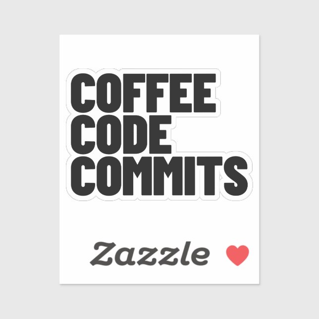 Sticker La vie d'ingénieur logiciel - Café Code Commit Dev (Feuille)