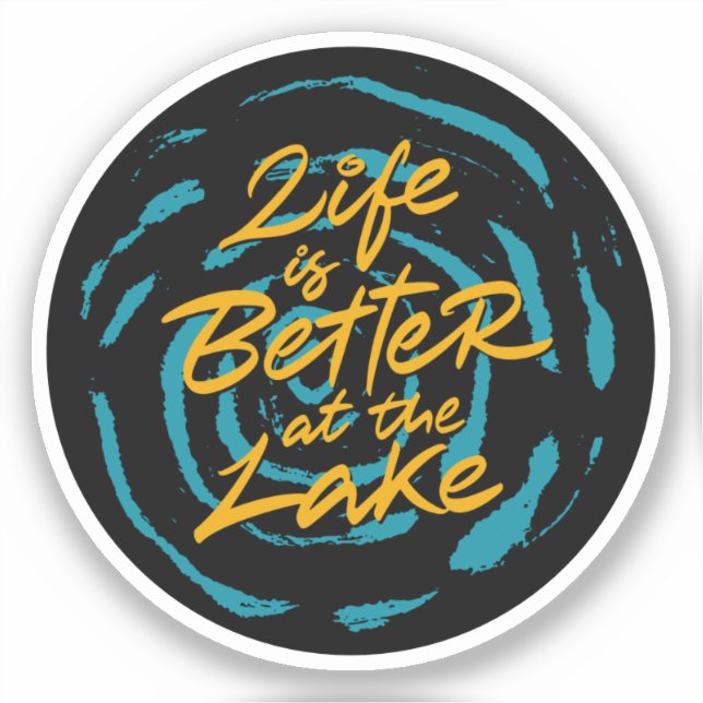 Sticker La vie est meilleure au lac (Recto)