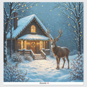 Sticker La visite de Noël enneigée de Big Buck