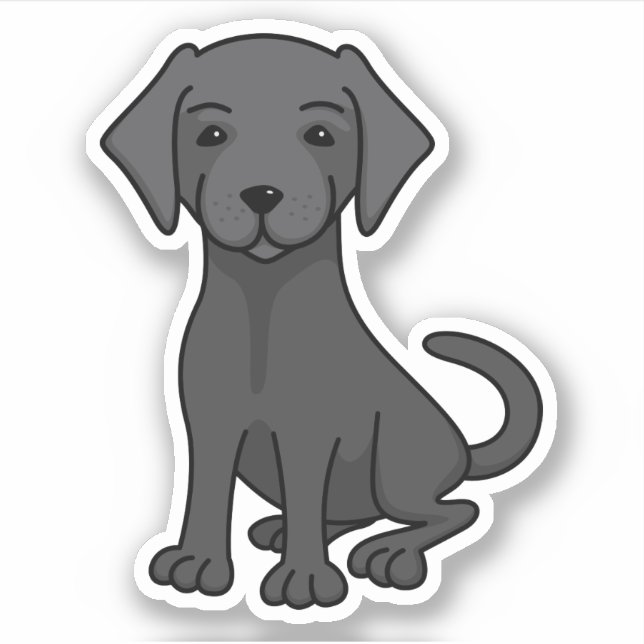 Sticker Laboratoire noir labrador (Devant)