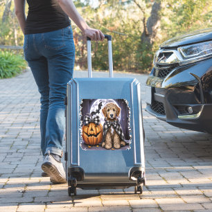 Sticker Labradoodle chien Carré d'Halloween