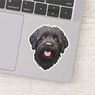 Sticker Labradoodle Chien noir