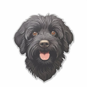 Sticker Labradoodle Chien noir