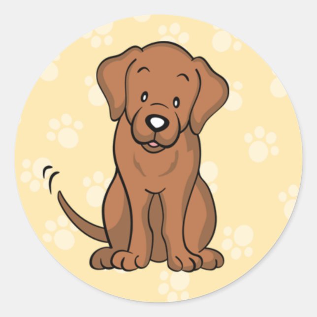 Sticker Labrador pour chien caricaturé mignon (Devant)