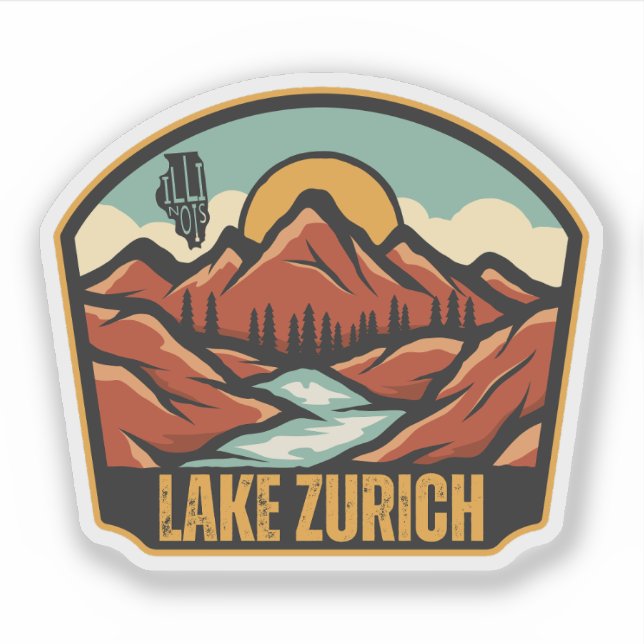 Sticker Lac de Zurich, Illinois (Devant)