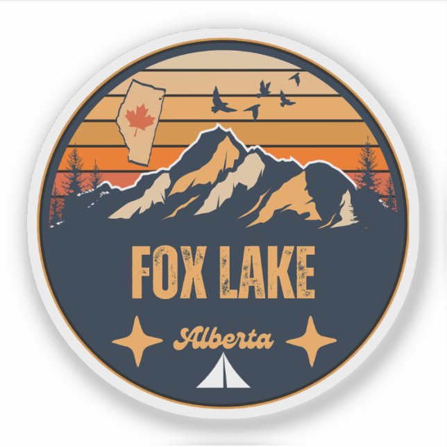 Sticker Lac Fox, Alberta (Devant)