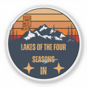Sticker Lacs des Quatre Saisons, Indiana