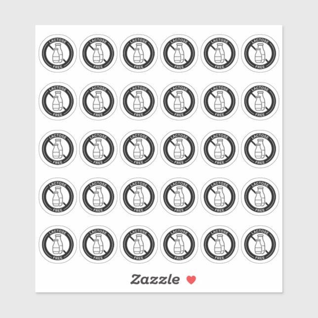 Sticker Lactose Free Wedding Place Card Mini Food Allergy (Feuille)