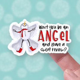 Sticker Laisser un commentaire mignon hiver Snowman Angel 