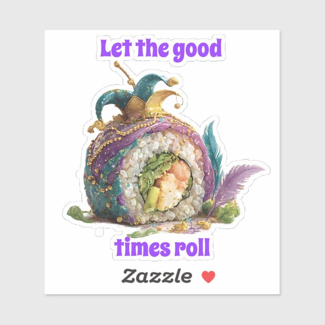 Sticker Laissez les bons temps rouler Mardi Gras (Feuille)