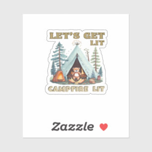 Sticker Laissons-nous ! Classique feu de camp