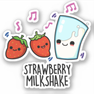 Sticker Lait fraise Shake Funny Food Pun
