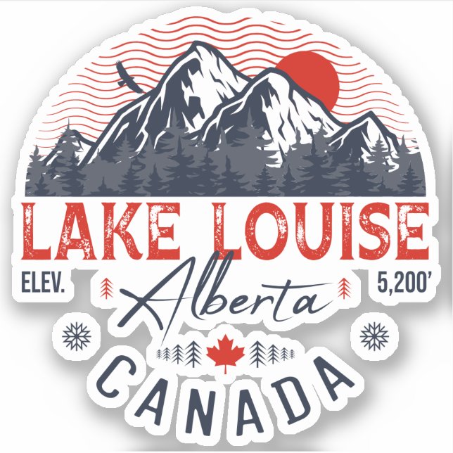 Sticker Lake Louise Alberta Canada Travel Ski Souvenirs (Devant)