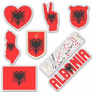 Sticker L'Albanie Extraordinaire forme des symboles nation