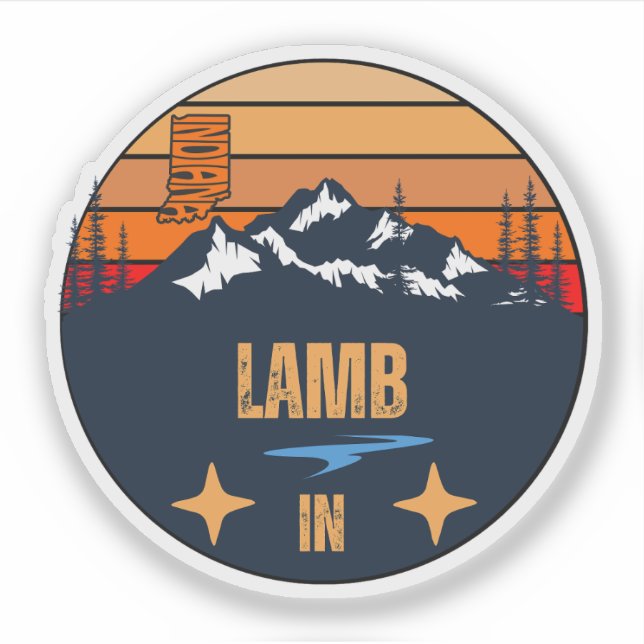 Sticker Lamb, Indiana (Devant)