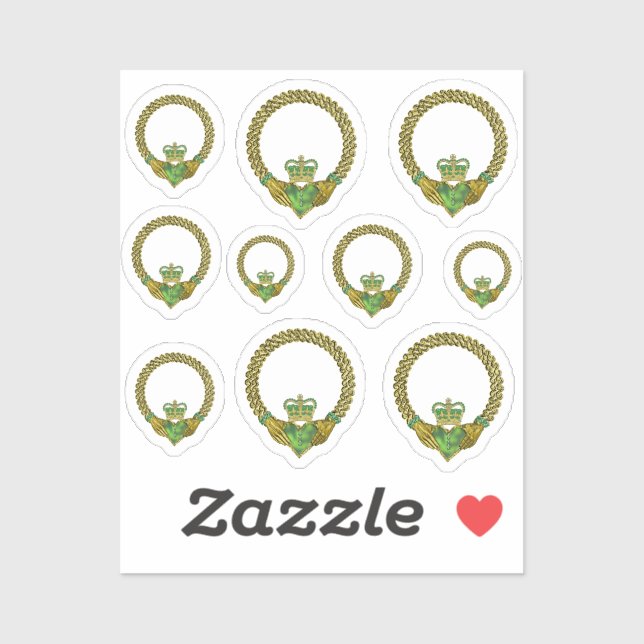 Sticker L'amour du claddaghe irlandais (Feuille)