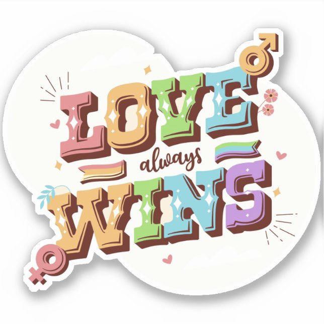 Sticker L'amour gagne toujours (Devant)