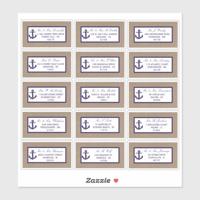 Sticker L'Ancre De La Marine Sur La Collection De Mariages (Feuille)