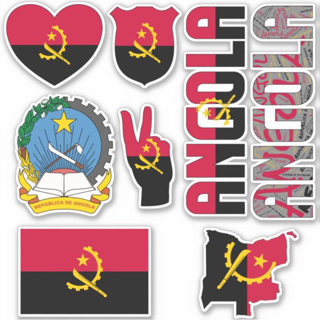Sticker L'Angola Extraordinaire forme des symboles nationa (Devant)