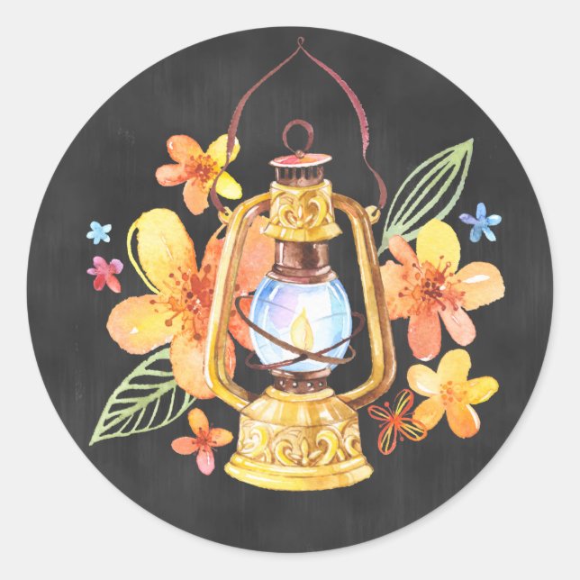 Sticker lanterne en tableau noir (Devant)