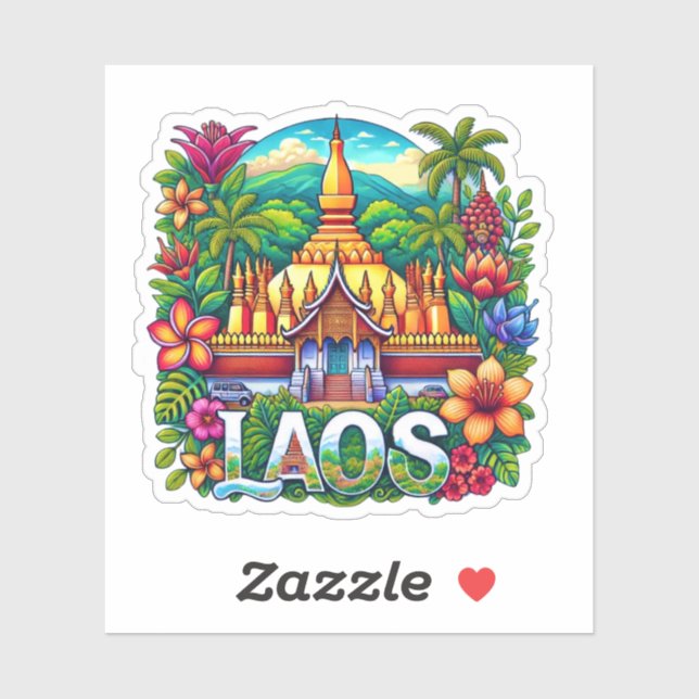 Sticker Laos (Feuille)