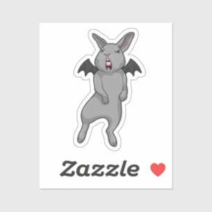 Sticker Lapin à aile de chauve-souris