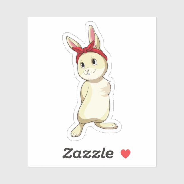 Sticker Lapin avec Bandana (Feuille)