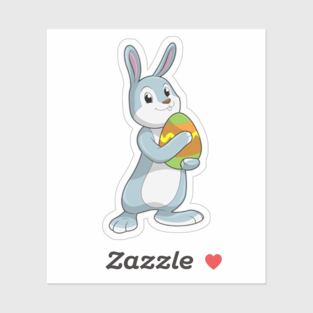 Sticker Lapin avec oeuf (Feuille)
