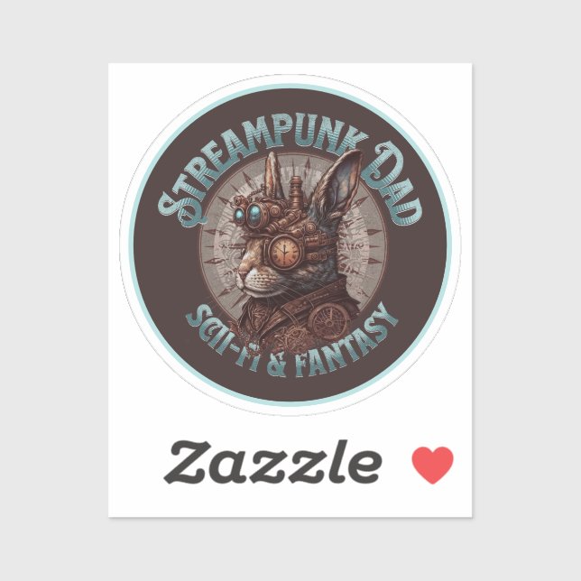 Sticker Lapin de papa Steampunk (Feuille)