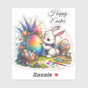 Sticker Lapin de Pâques Fête printanière Joie Amusante