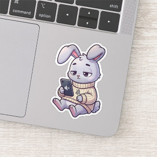 Sticker Lapin en mode silencieux